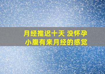 月经推迟十天 没怀孕 小腹有来月经的感觉